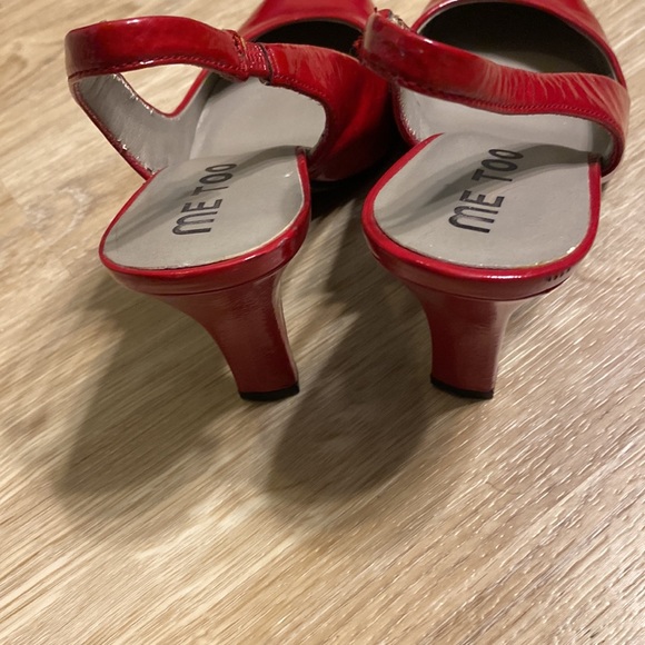 ME TOO Red patent leather sling backs size 7 - Picture 3 of 8